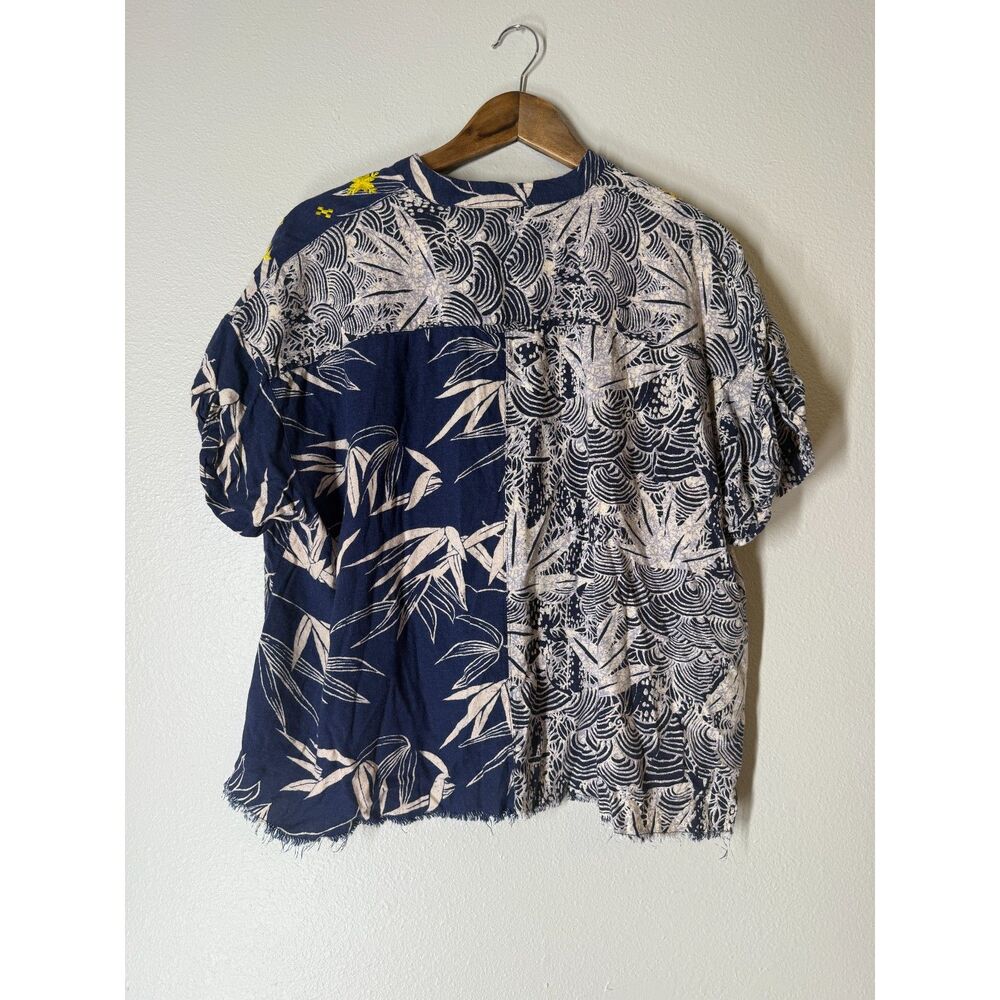 Urban Outfitters Embroidered Button Up Top Womens Sz XS Linen Blend Beachy Boho - Picture 5 of 9